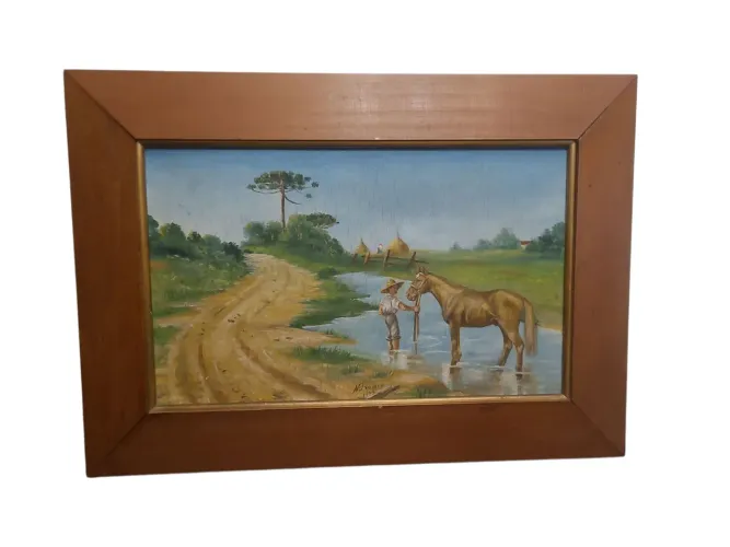 Quadro Pintura a Óleo - Cena Campestre