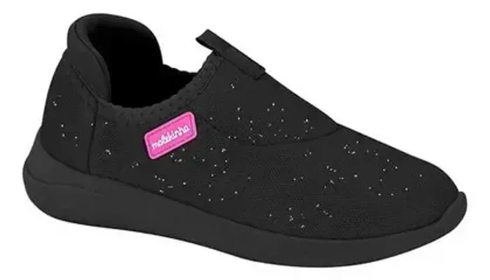 Tênis Molekinha Infantil Menina Escolar Lycra Com Glitter Calce Fácil 2503-321 TAMANHO N26