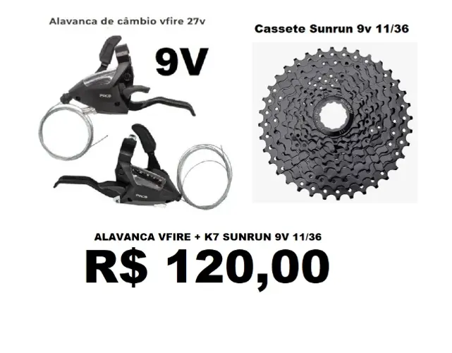 Par Trocado 9v Bicicleta Alavanca Mais k7 sunrun 11/36