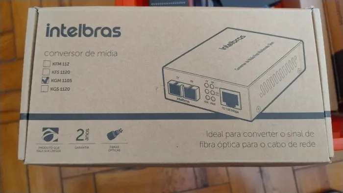 Conversor de mídia Intelbras KGM 1105 - Fibra óptica para cabo de rede