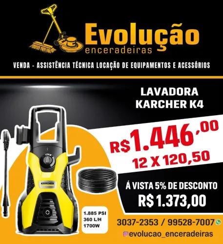Lavadora de Alta Pressão Karcher K4 - Evolução Enceradeiras