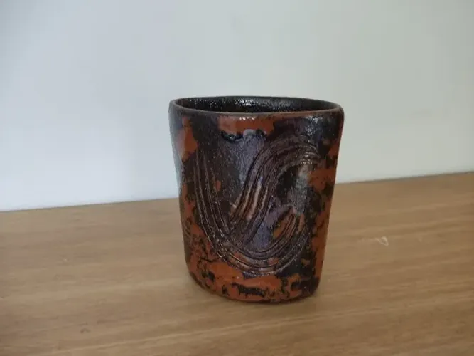 Pequeno Vaso Esmaltado Tipo Vietnamita Cerâmica Ou Porta Lápis