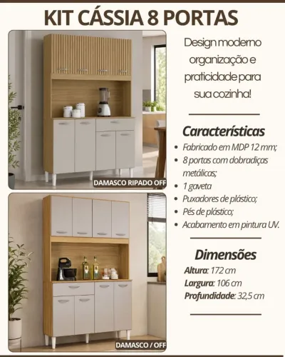 ARMARIO de cozinha kit 8 portas