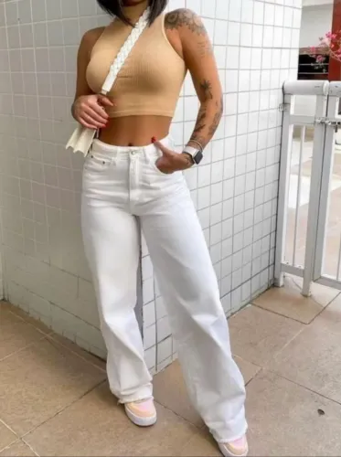 Calça wid leg branca nova