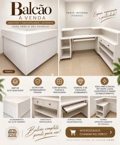 BALCÃO DE MDF DE PRIMEIRA LINHA