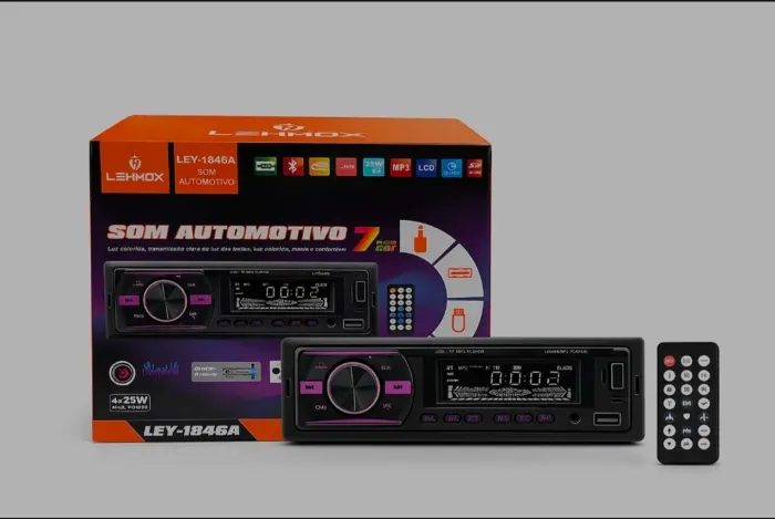 Rádio Bluetooth Automotivo com controle.
