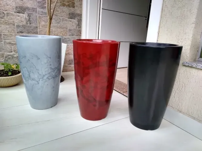Vaso para Plantas Pérola Cônico PP Polietileno