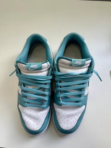 Tenis nike Dunk low retro azul/verde e branco
