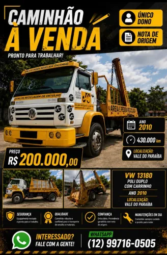 Caminhão poli VW 13 180 único dono