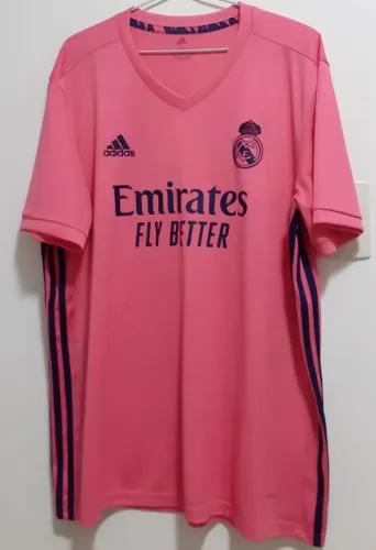 Camisa Real Madrid Adidas 2020 Vinicius Júnior rosa