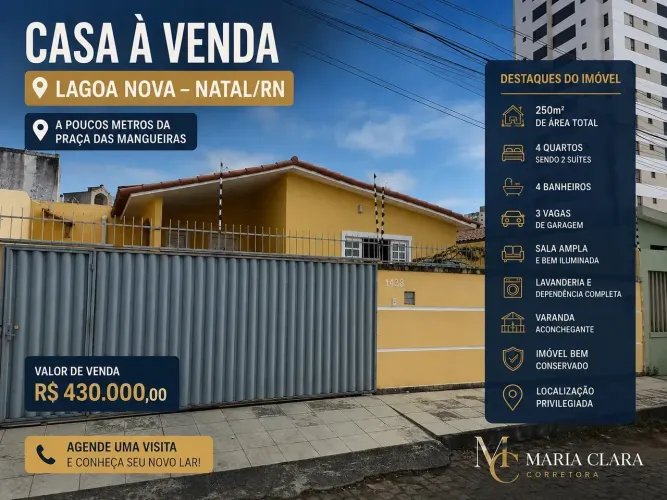 CASA À VENDA EM LAGOA NOVA NATAL/RN