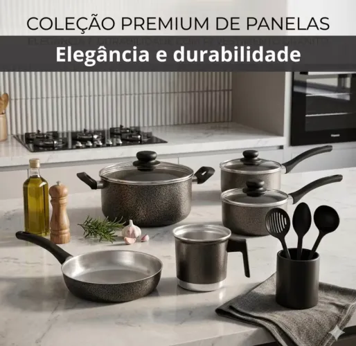 Kit 5 panelas + 3 colheres