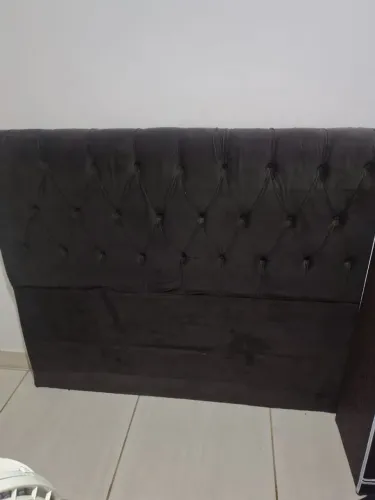 Cabeceira de cama de Casal Aveludada