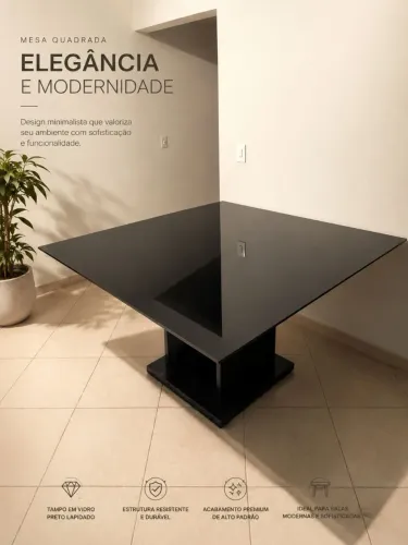 Mesa de vidro 8 lugares