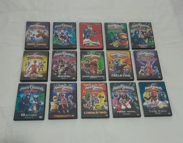 15 DVDs Power Rangers (Força Ninja - Dinotrovão - S.P.D.)