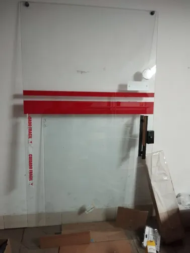 Porta de vidro 2,20 x 1,50 de correr com puxador 