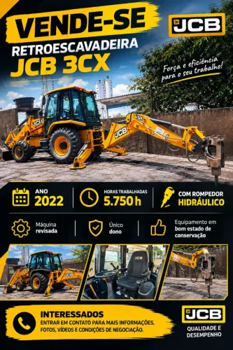 Retroescavadeira JCB 3CX ANO 2022