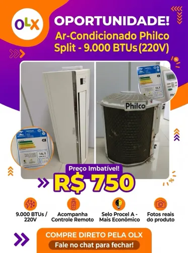 Ar condicionado Philco 9000btus