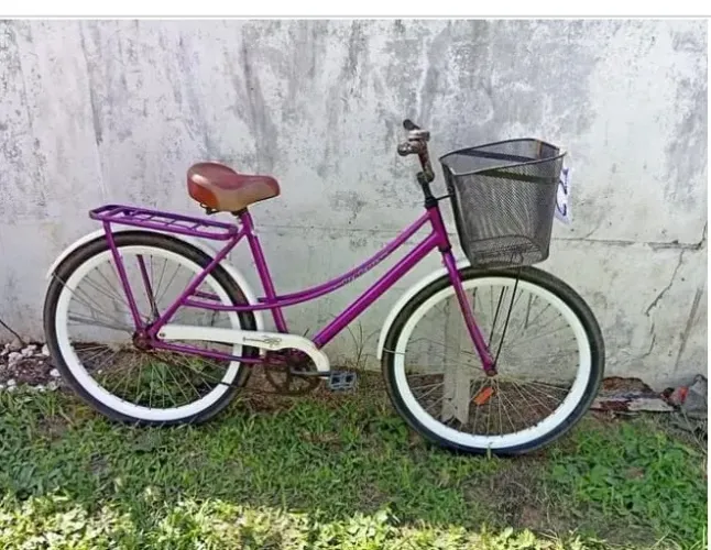 Vendo bicicleta roxa, aro 26 com sininho.