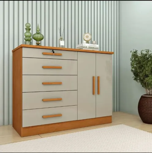 Cômoda de quarto e sapateira dupla Istambul com 2 porta e 5 gavetas
