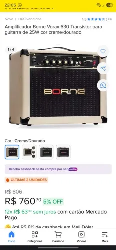 Vendo ou troca cubo de guitarra