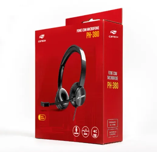 Fone Com Microfone Usb Ph-380bk c3tech
