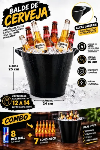  Kit com 10 Baldes de gelo 8 litros Premium 