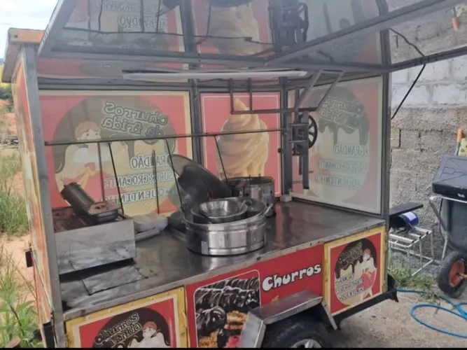 carrinho de churros completo reboque