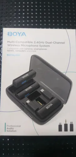 Microfone de lapela BOYA 2.4GHz Dual
