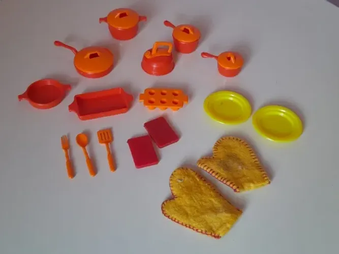 Barbie Estrela e Mattel, acessórios de cozinha
