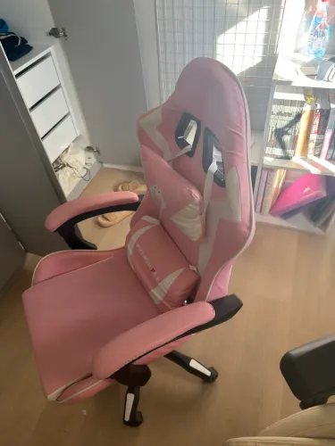 Cadeira Gamer Python Fly Rosa e Branca + Almofadas