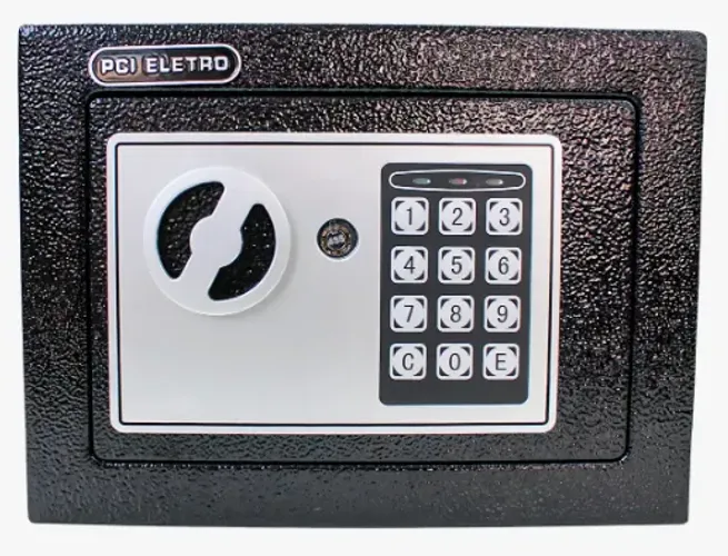 Cofre Eletrônico Digital Travas 13.5mm 3kg 6l Chave Seguro