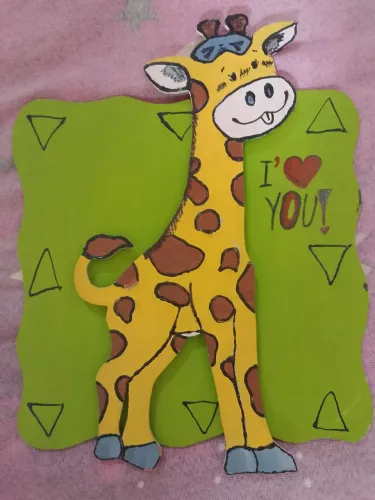 Quadrinho decorativo Girafinha amarela e verde