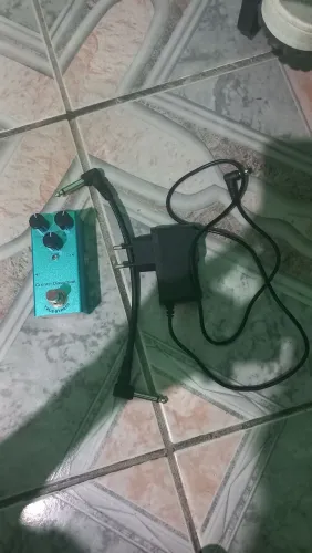Pedal overdrive + cabo + fonte 9v.!!