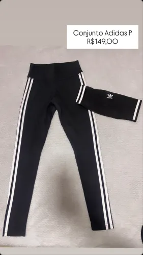 Conjunto fitness top e calça Adidas tamanho P