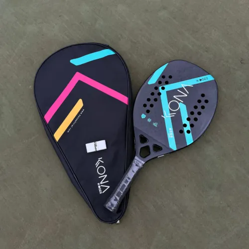 Raquete beach tennis Kona K-DOZE Azul celeste nova C/Selo e Capa