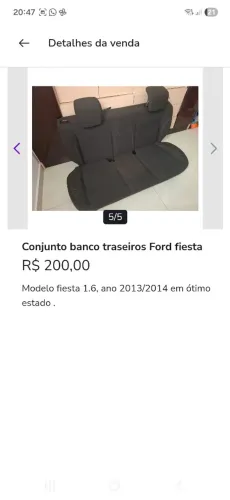 Conjunto banco Traseiro Ford New Fiesta zerado