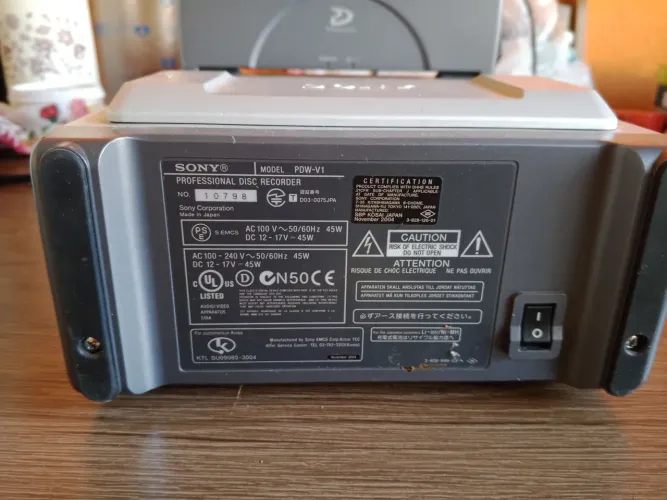 Xdcam Profissional Disc Recorder PDW-V1