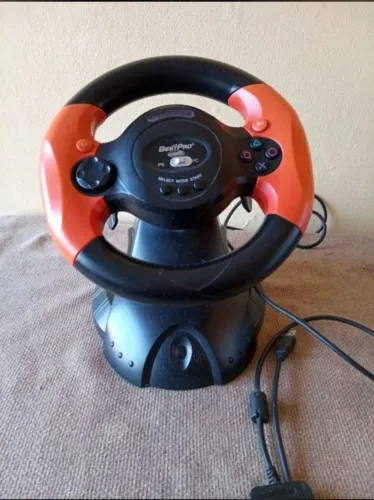 Volante Joystick BestPro para PS2 e PC com Pedais - Ótimo Estado