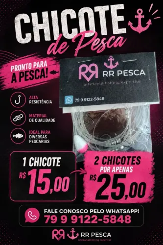 CHICOTE DE PESCA COM ROTOR DE ENGATE RÁPIDO 2 ANZÓIS