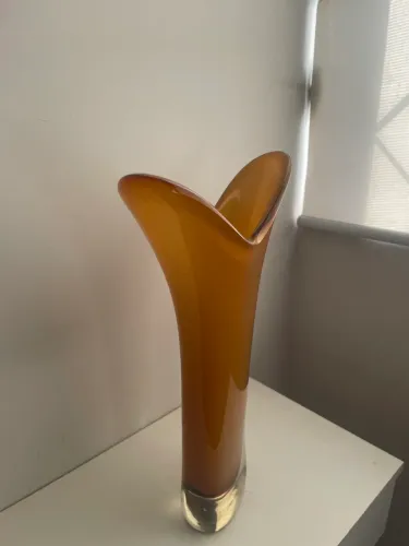 Lindo Vaso de Murano âmbar