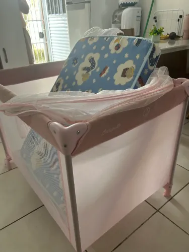 Berço Portátil Serenata Pink Burigotto Cercadinho Bebê