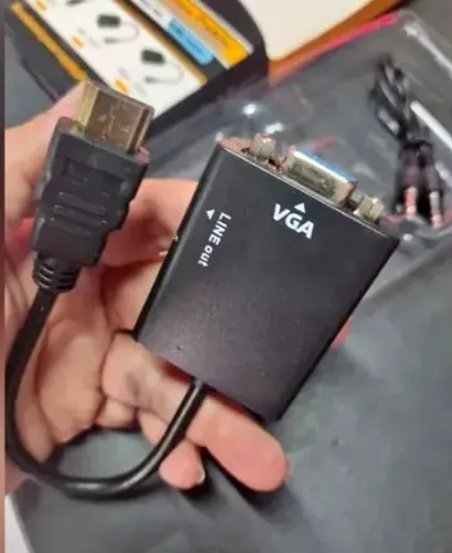 Adaptador de Videio Conversor Hdmi Para Vga+ Audio P2