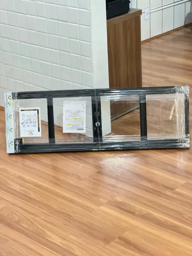 BÁSCULA 40X1.20 4 FOLHAS EM ALUMINIO PRETO LINHA MODULAR