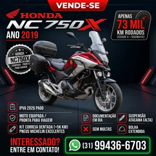 Honda NC 750X 2019 COM KIT CORREIA