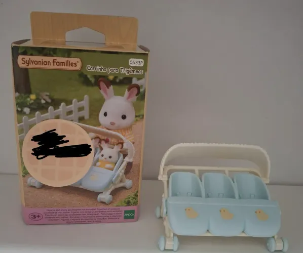 Sylvanian families - carrinho de trigêmeos 