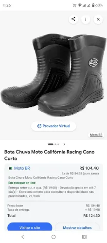 Bota de chuva motoboy Califórnia