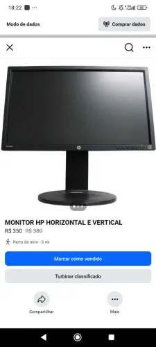 MONITOR HP HORIZONTAL E VERTICAL