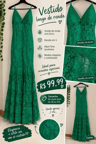Vestido longo verde