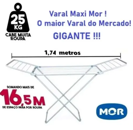 Varal de roupa Alumínio Maxi Mor 1,74
